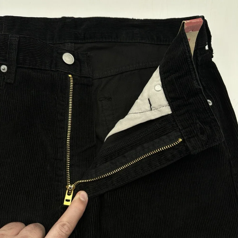 Levi's 565 Loose Straight Men's Size 32x34 Black 100% Cotton Corduroy Jeans NWT